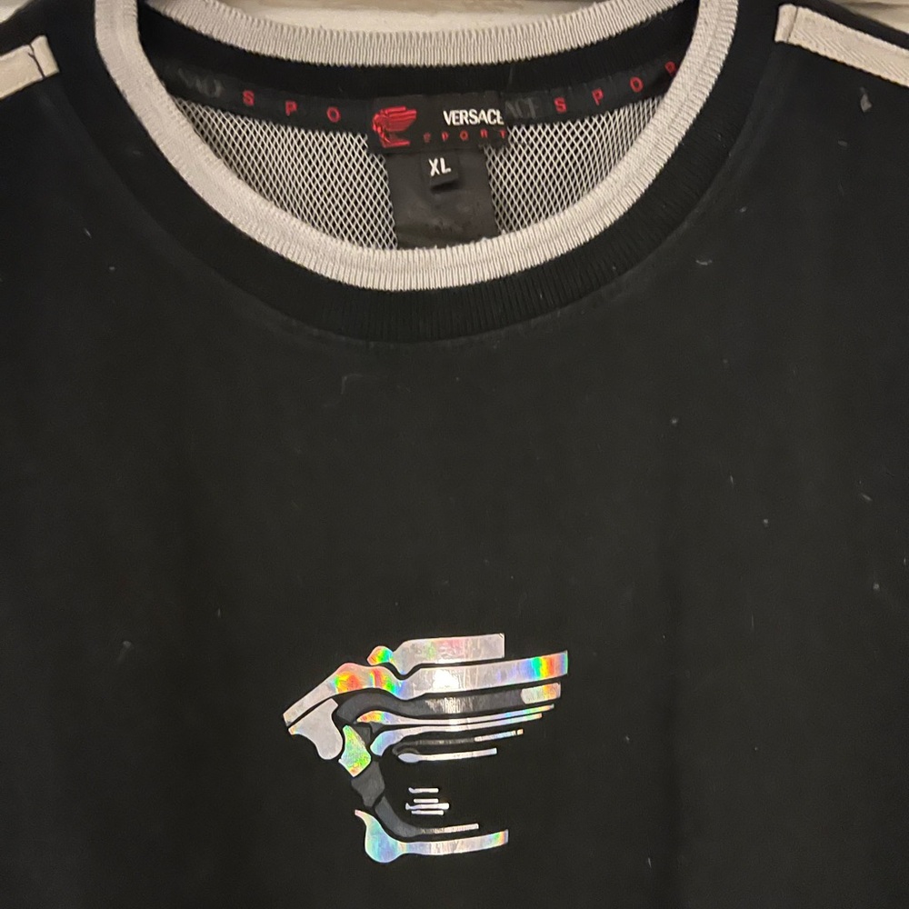 Versace Black Tee with Silver Highlights - Picture 2 of 3